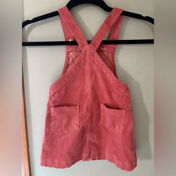 Pink Girls Tahari Corduroy Overalls with Gold Buttons - Picture 3 of 5